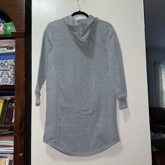 Peek A Boo Sweatshirt Mini Dress - Heather Grey - Picture 7 of 8